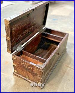 Vintage Wooden Large Size Storage Chest Box Original Hand Crafted Brass Fitted