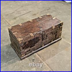 Vintage Wooden Large Size Storage Chest Box Original Hand Crafted Brass Fitted