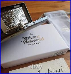 Vivienne Westwood Orb Cigarette Case Black Metal Slim Tabaco Cigar Gift Box New