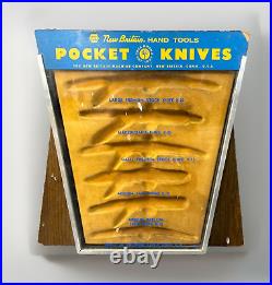 Vtg NAPA New Britain Pocket Knives EMPTY Store Sales Display Case Hinged BOKER