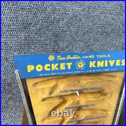 Vtg NAPA New Britain Pocket Knives EMPTY Store Sales Display Case Hinged BOKER