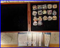 Willabee & Ward Super Bowl Pin Collection 17 Pins and Deluxe Presentation Box