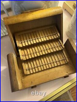 Wood 3 Tier Art Deco Cigarette Box Dispenser