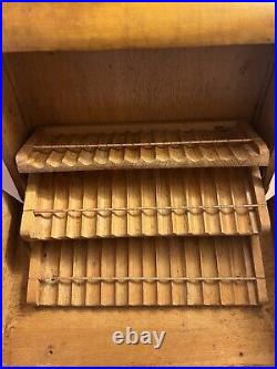 Wood 3 Tier Art Deco Cigarette Box Dispenser