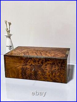 Wood box case Burl Memory Keepsake Lockable Handmade Luxury Vintage box gift