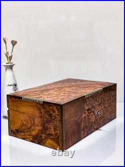 Wood box case Burl Memory Keepsake Lockable Handmade Luxury Vintage box gift