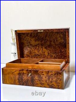 Wood box case Burl Memory Keepsake Lockable Handmade Luxury Vintage box gift