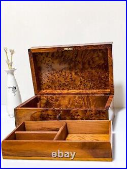 Wood box case Burl Memory Keepsake Lockable Handmade Luxury Vintage box gift