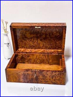 Wood box case Burl Memory Keepsake Lockable Handmade Luxury Vintage box gift