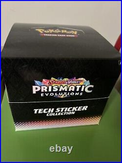 X12 Pokemon PRISMATIC EVOLUTIONS Tech Sticker Collection Display Case New