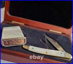 Zippo Mother of Pearl lighter knife WR CASE & Sons Cutlery & box zippo lighter